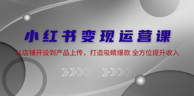 （12520期）小红书变现运营课：从店铺开设到产品上传，打造吸睛爆款 全方位提升收入-立业有术