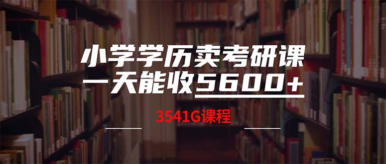 （12556期）小学学历卖考研课程，一天收5600（附3580G考研合集）-立业有术