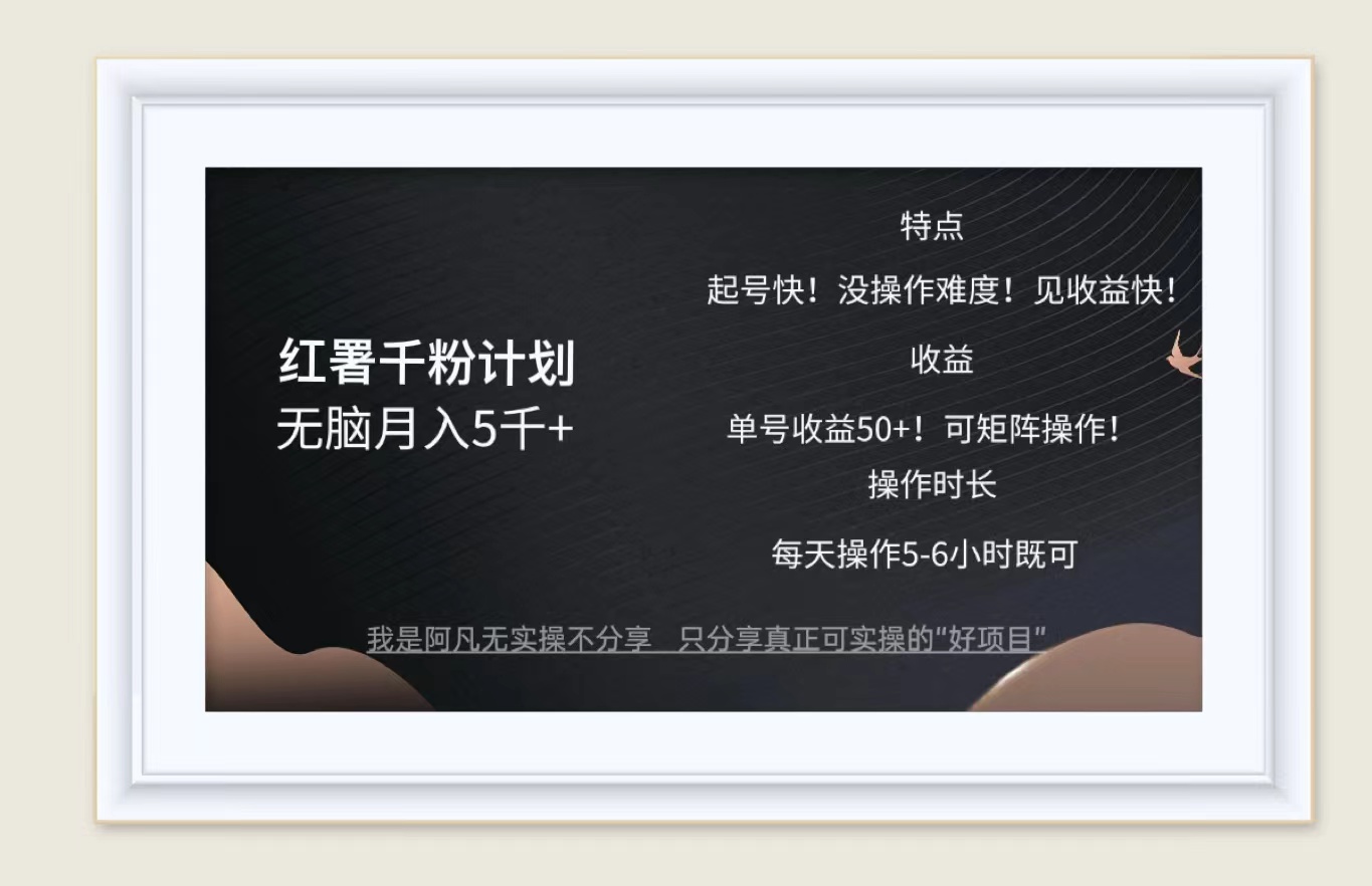 （12560期）红薯千粉计划无脑月入5千+！既做既赚！-立业有术