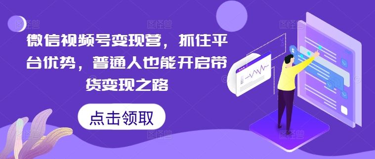 微信视频号变现营，抓住平台优势，普通人也能开启带货变现之路-立业有术