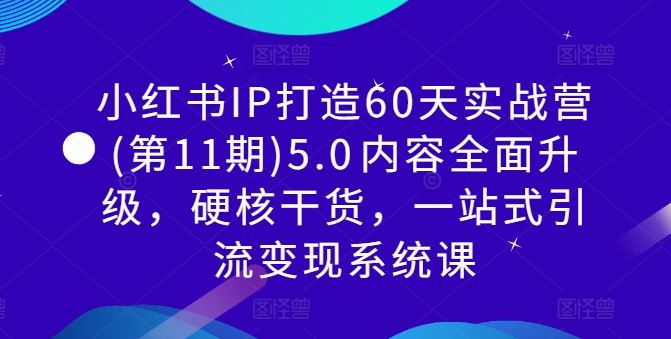 小红书IP打造60天实战营(第11期)5.0​内容全面升级，硬核干货，一站式引流变现系统课-立业有术