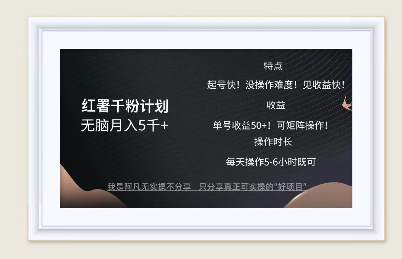 红薯千粉计划无脑月入5千+！既做既赚！-立业有术