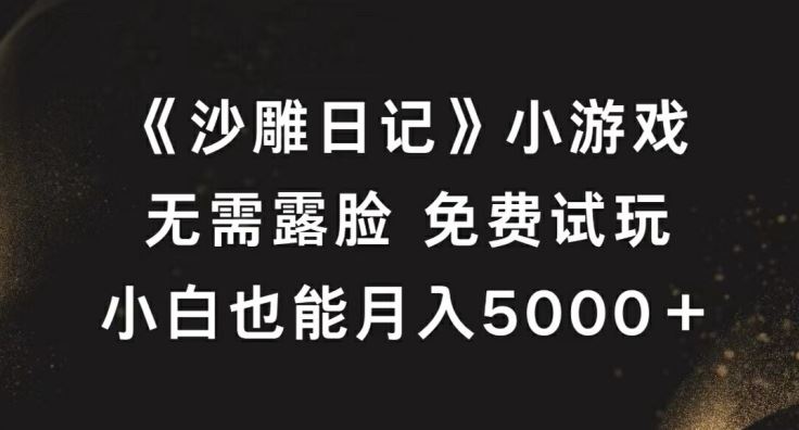 《沙雕日记》小游戏，无需露脸免费试玩，小白也能月入5000+【揭秘】-立业有术