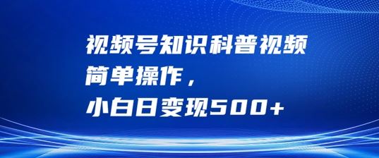 视频号知识科普视频，简单操作，小白日变现500+【揭秘】-立业有术