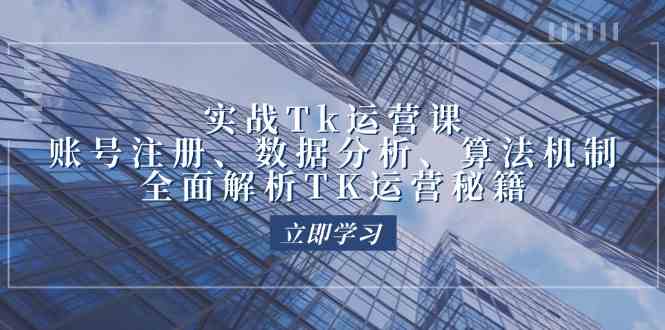 实战Tk运营实操：账号注册、数据分析、算法机制，全面解析TK运营秘籍-立业有术