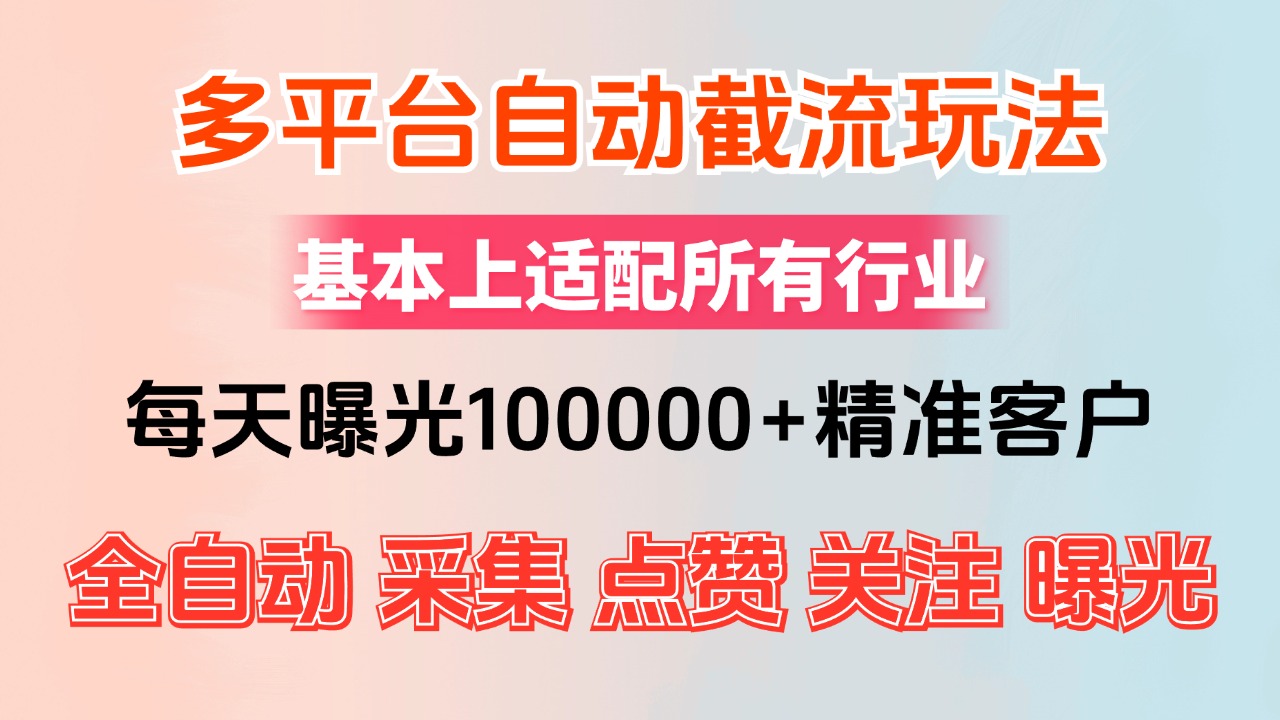 （12709期）小红书抖音视频号最新截流获客系统，全自动引流精准客户【日曝光10000+…-立业有术