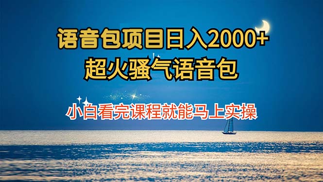 （12734期）语音包项目 日入2000+ 超火骚气语音包小白看完课程就能马上实操-立业有术