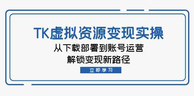 TK虚拟资源变现实操：从下载部署到账号运营，解锁变现新路径-立业有术