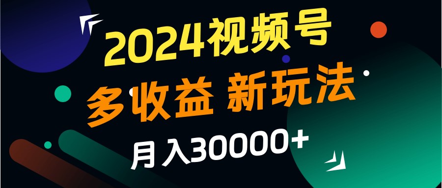 2024视频号多收益的新玩法，月入3w+，新手小白都能简单上手！-立业有术