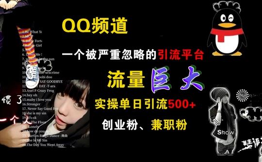QQ频道，一个被严重忽略的引流平台，流量巨大 实操单日引流500+创业粉兼职粉【揭秘】-立业有术