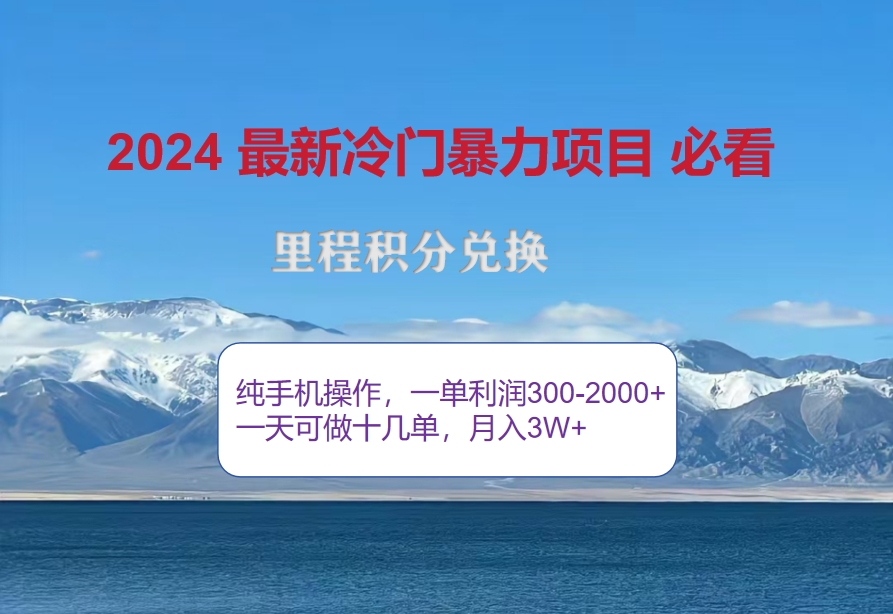 （12856期）2024惊爆冷门暴利！出行高峰来袭，里程积分，高爆发期，一单300+—2000…-立业有术