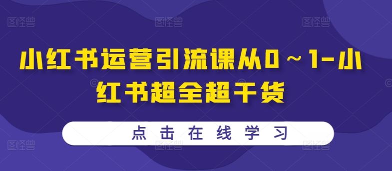 小红书运营引流课从0～1-小红书超全超干货-立业有术