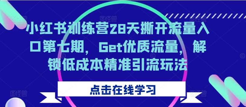 小红书训练营28天撕开流量入口第七期，Get优质流量，解锁低成本精准引流玩法-立业有术