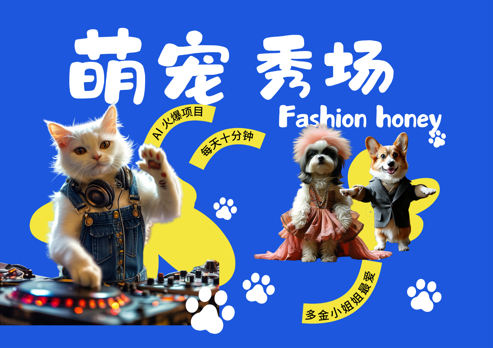 酷飒动物跳舞走秀  时尚喵FASHION汪 多金小姐姐最爱的 轻松月入破W-立业有术