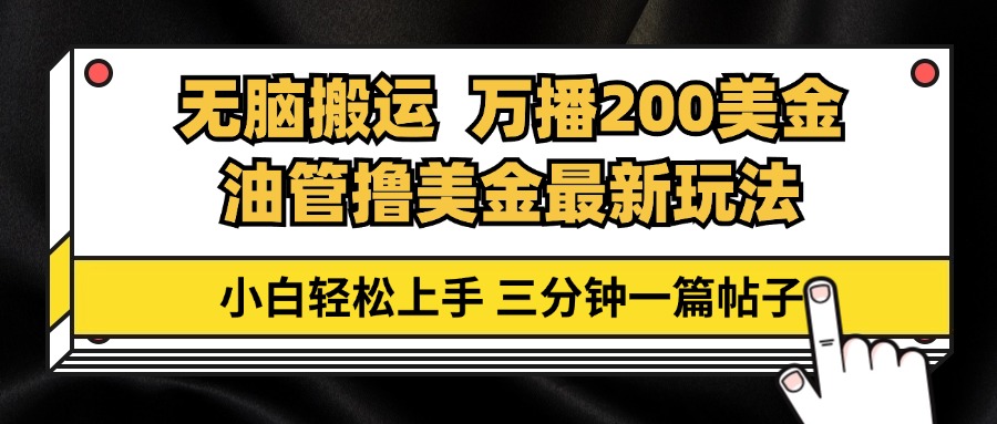（13050期）油管无脑搬运撸美金玩法教学，万播200刀，三分钟一篇帖子，小白轻松上手-立业有术
