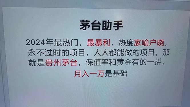 （13051期）魔法贵州茅台代理，永不淘汰的项目，抛开传统玩法，使用科技，命中率极…-立业有术
