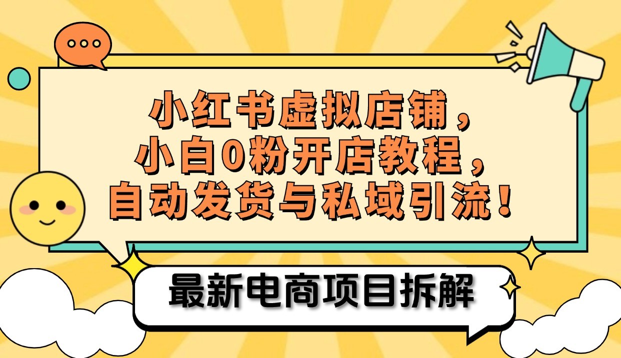小红书电商，小白虚拟类目店铺教程，被动收益+私域引流-立业有术