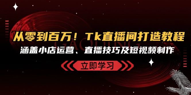 （13098期）从零到百万！Tk直播间打造教程，涵盖小店运营、直播技巧及短视频制作-立业有术