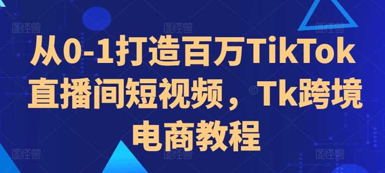 从0-1打造百万TikTok直播间短视频，Tk跨境电商教程-立业有术