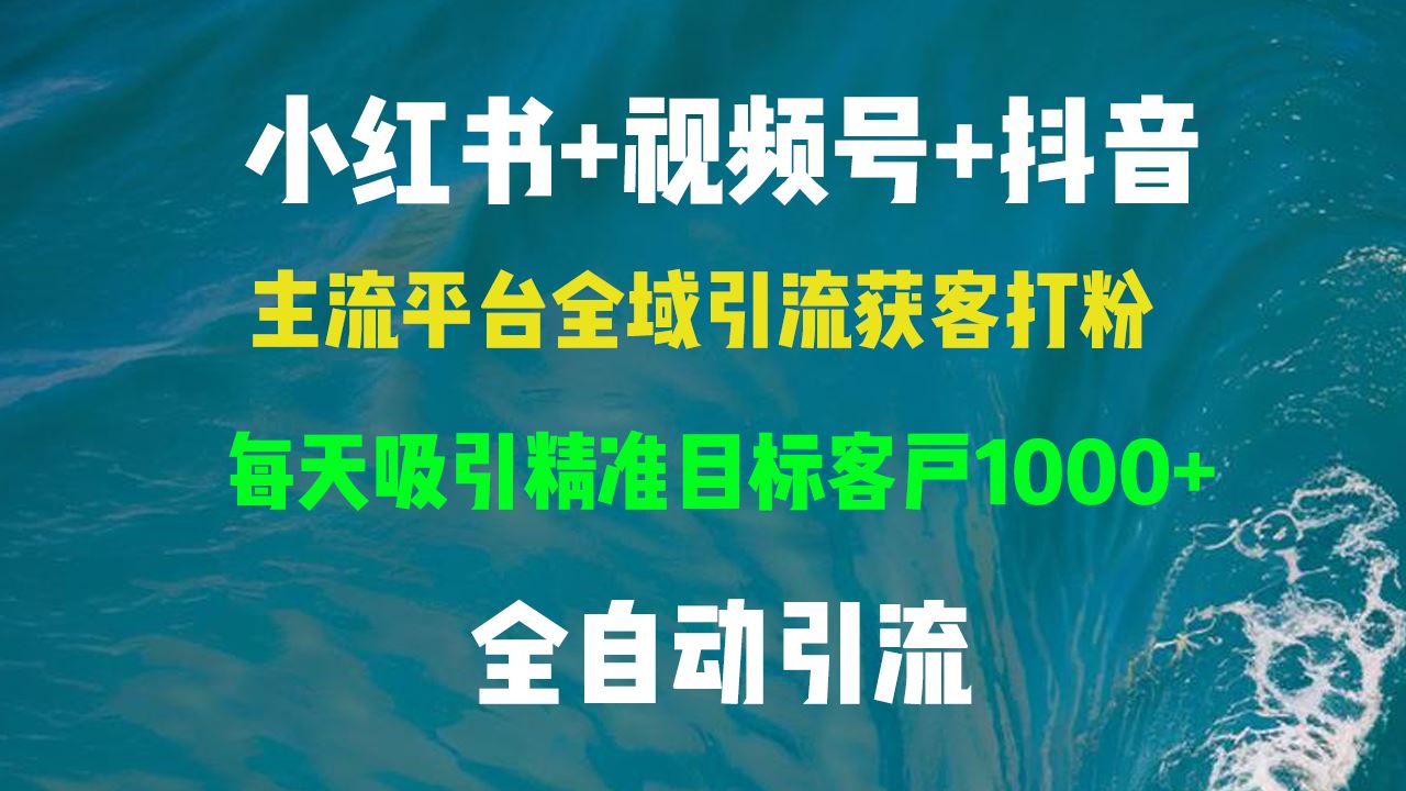 （13104期）小红书，视频号，抖音主流平台全域引流获客打粉，每天吸引精准目标客户…-立业有术