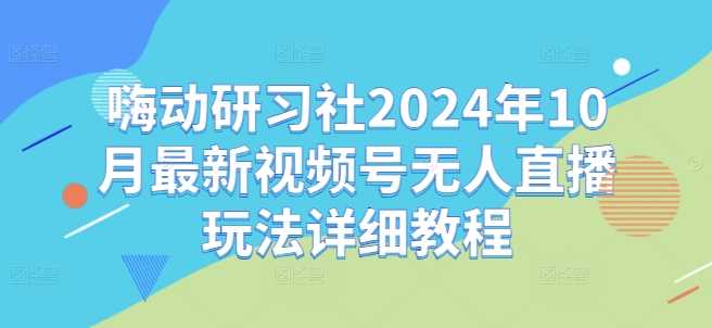 嗨动研习社2024年10月最新视频号无人直播玩法详细教程-立业有术