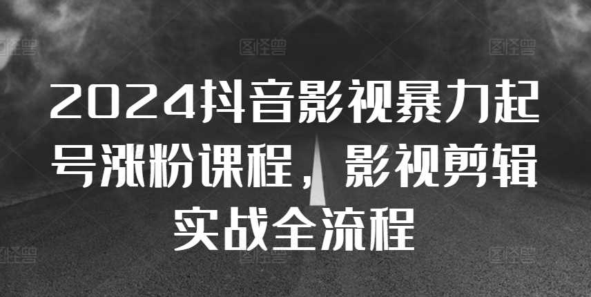 2024抖音影视暴力起号涨粉课程，影视剪辑搬运实战全流程-立业有术