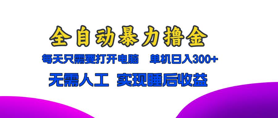 （13186期）全自动暴力撸金，只需要打开电脑，单机日入300+无需人工，实现睡后收益-立业有术