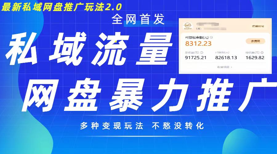 最新暴力私域网盘拉新玩法2.0，多种变现模式，并打造私域回流，轻松日入500+【揭秘】-立业有术