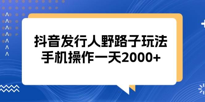 （13220期）抖音发行人野路子玩法，手机操作一天2000+-立业有术