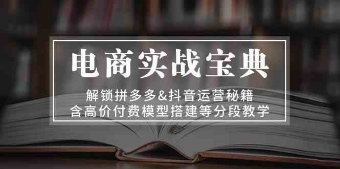 电商实战宝典：解锁拼多多&抖音运营秘籍，含高价付费模型搭建等分段教学-立业有术