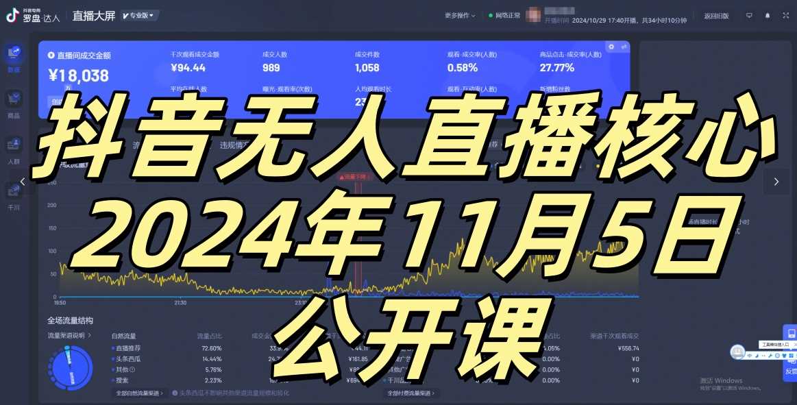 抖音无人直播核心公开课，咸鱼翻身小白可做带有睡后收入月入过万太简单【揭秘】-立业有术