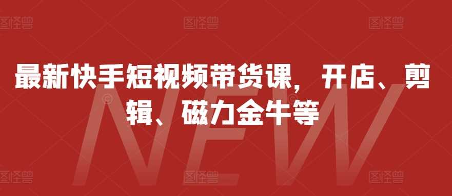 最新快手短视频带货课，开店、剪辑、磁力金牛等-立业有术