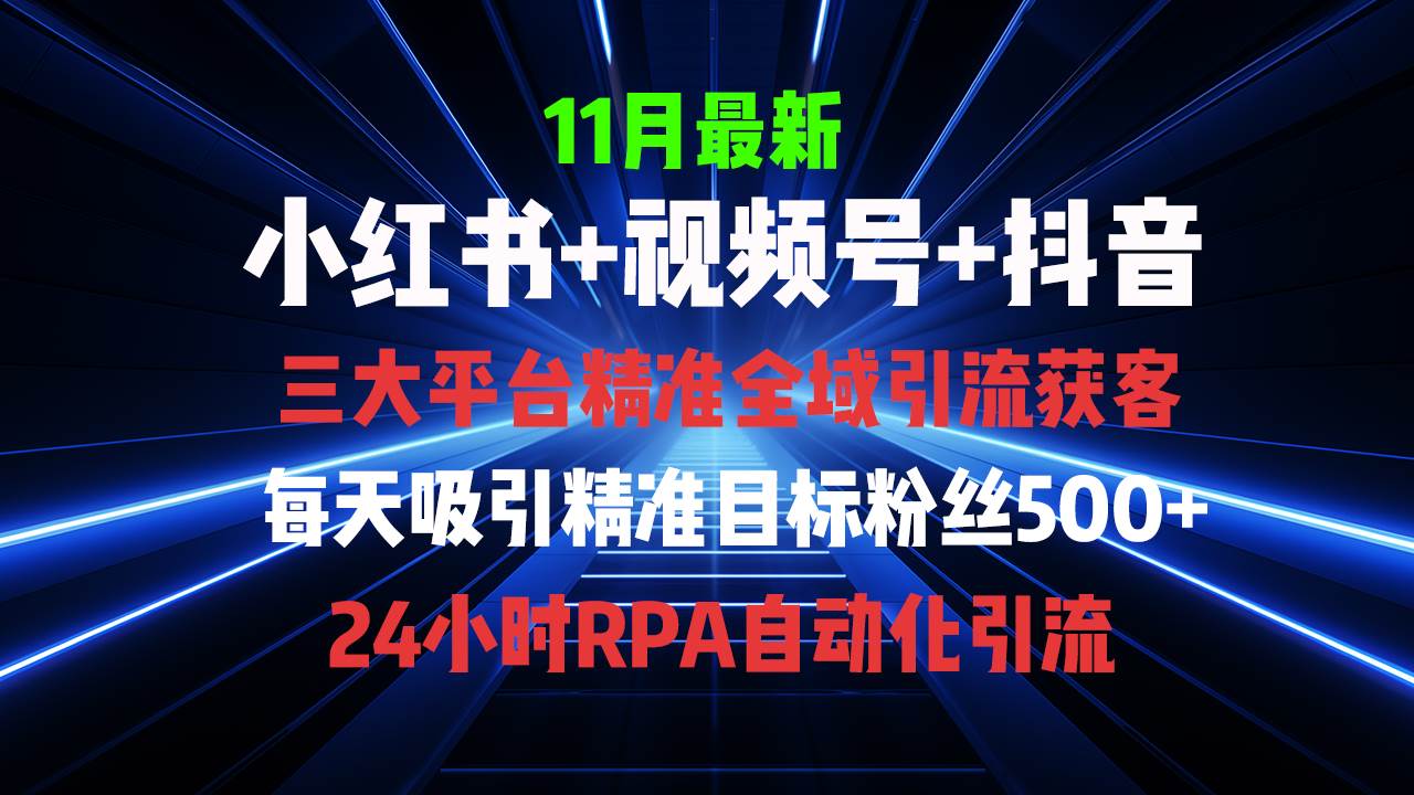 （13259期）全域多平台引流私域打法，小红书，视频号，抖音全自动获客，截流自…-立业有术