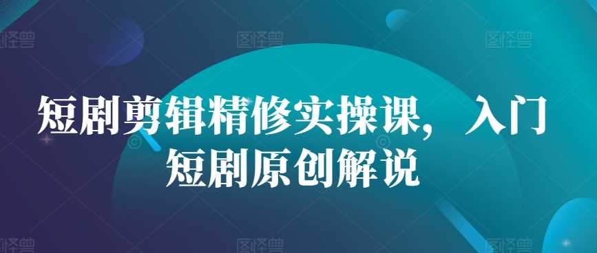 短剧剪辑精修实操课，入门短剧原创解说-立业有术
