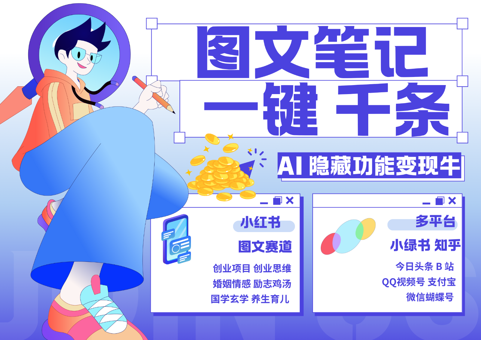 1键生成数千条图文 创业国学 秒生笔记 小红书小绿书图文 轻松引流 变现30000+-立业有术