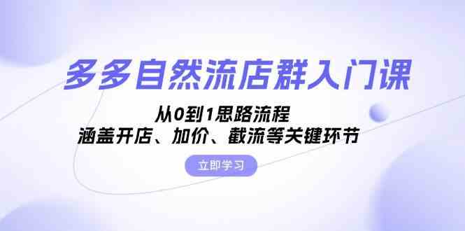 多多自然流店群入门课，从0到1思路流程，涵盖开店、加价、截流等关键环节-立业有术