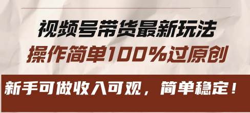 （13337期）视频号带货最新玩法，操作简单100%过原创，新手可做收入可观，简单稳定！-立业有术