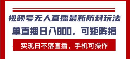 （13377期）视频号无人直播最新防封玩法，实现日不落直播，手机可操作，单直播日入…-立业有术