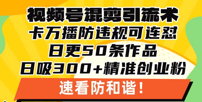 （13400期）视频号混剪引流技术，500万播放引流17000创业粉，操作简单当天学会-立业有术
