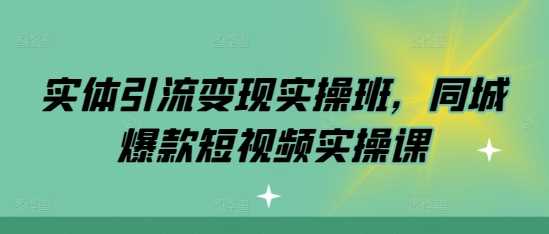 实体引流变现实操班，同城爆款短视频实操课-立业有术