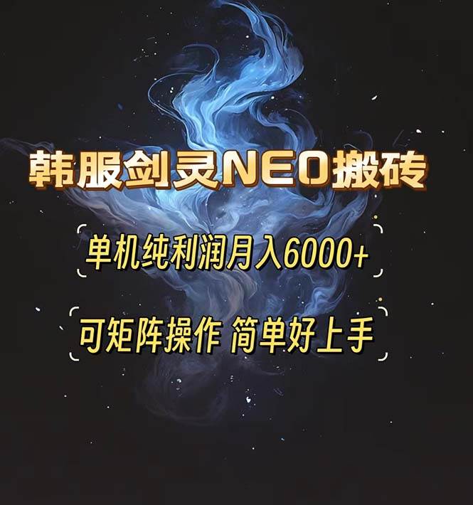 （13435期）韩服剑灵NEO搬砖攻略，单机纯利润月入6000+ 可矩阵操作，简单好上手。-立业有术