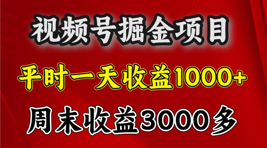 一天收益1000+ 视频号掘金，周末收益会更高些-立业有术