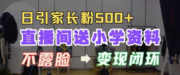 直播间送小学资料，每天引流家长粉500+，变现闭环模式【揭秘】-立业有术