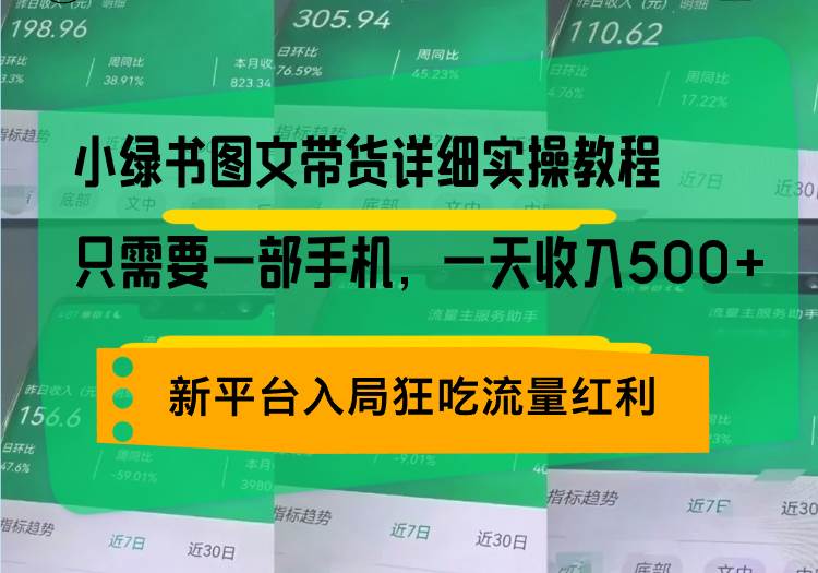（13509期）小绿书图文带货详细实操教程，只需要一部手机，一天收入500+，轻松变现-立业有术