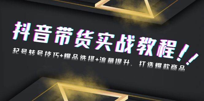 （13526期）抖音带货实战教程：起号转号技巧+爆品选择+流量提升，打造爆款商品-立业有术