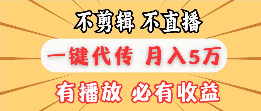 （13555期）不剪辑不直播，一键代发，月入5万懒人必备，我出视频你来发-立业有术