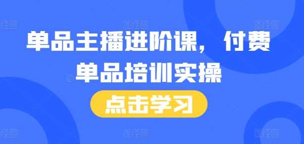 单品主播进阶课，付费单品培训实操，46节完整+话术本-立业有术