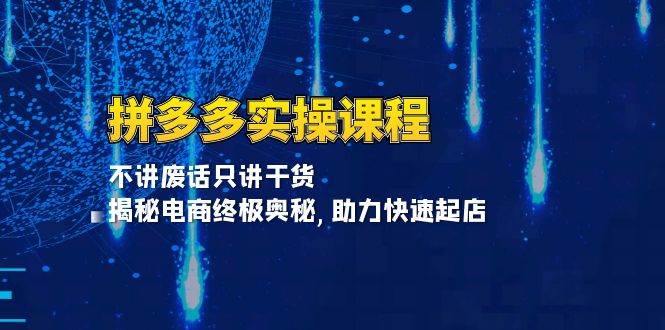 （13577期）拼多多实操课程：不讲废话只讲干货, 揭秘电商终极奥秘,助力快速起店-立业有术