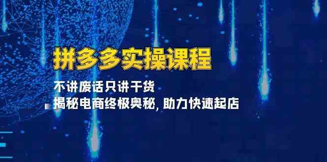 拼多多实操课程：不讲废话只讲干货, 揭秘电商终极奥秘,助力快速起店-立业有术