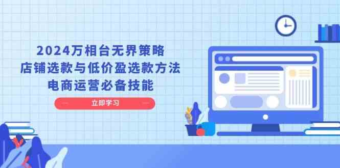 2024万相台无界策略，店铺选款与低价盈选款方法，电商运营必备技能-立业有术